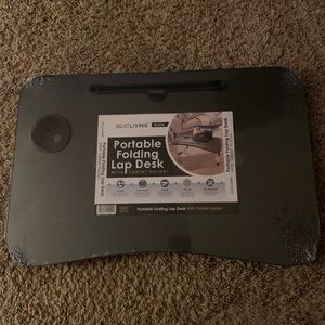 Westerly Neat Living Black Portable Folding Lap Desk with Tablet Holder